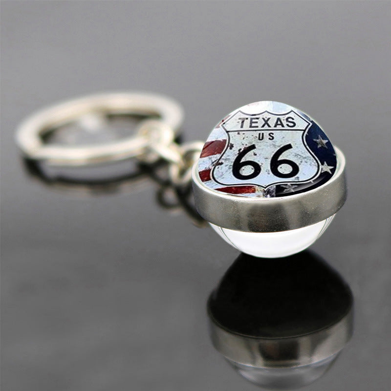 Wholesale US Route 66 Sign Zinc Alloy Keychains